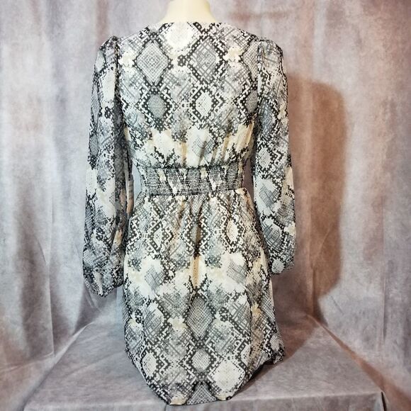 Leith Snake Print Smocked Minidress Size XS - Picture 4 of 8